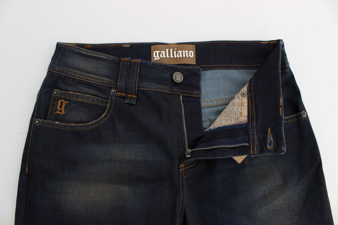 Pair of blue jeans with a label on the waistband