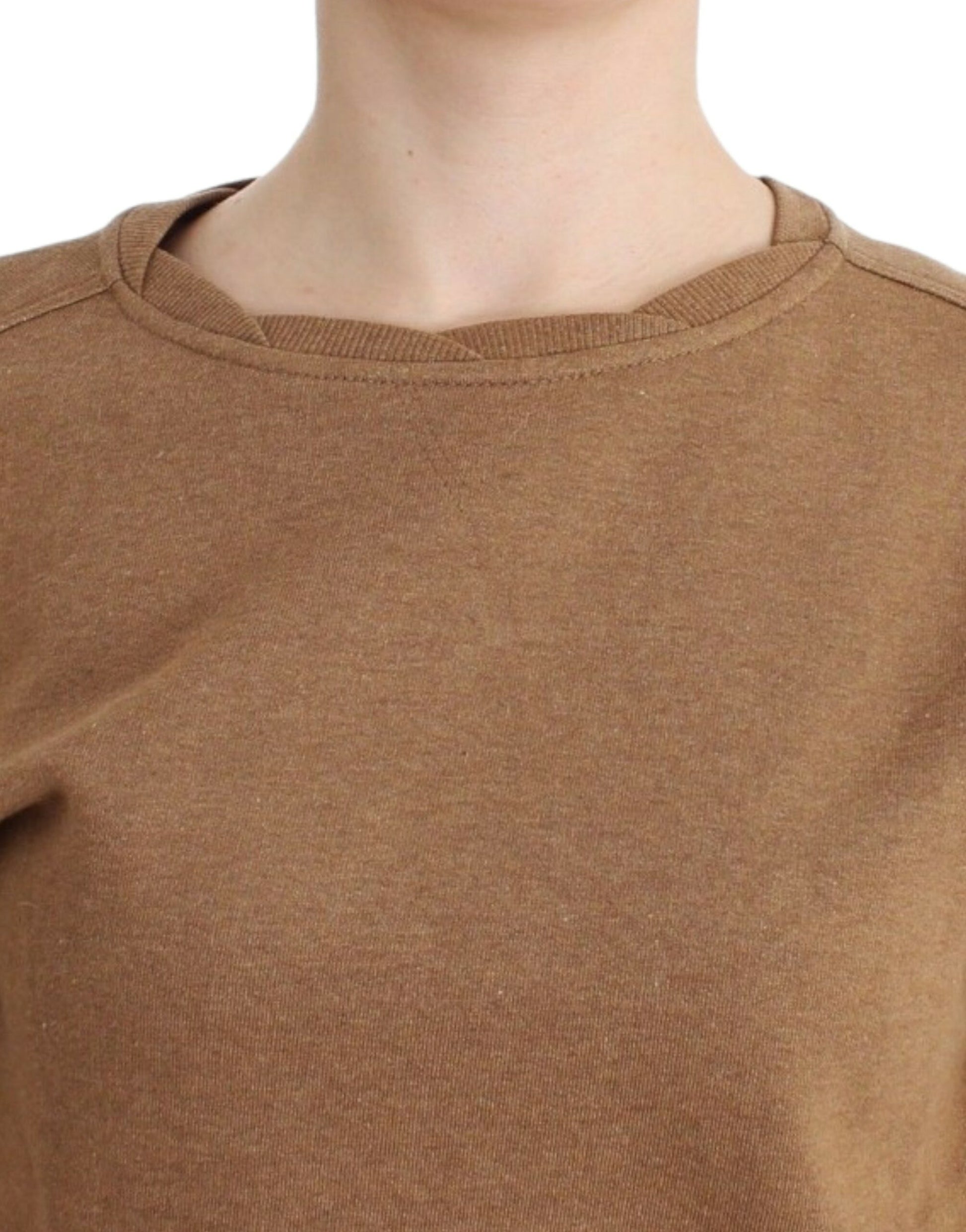 Brown long sleeve shirt on a person