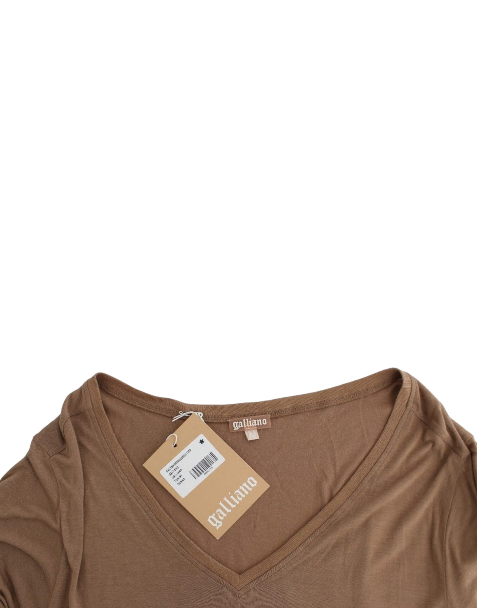 Brown v-neck shirt with tag
