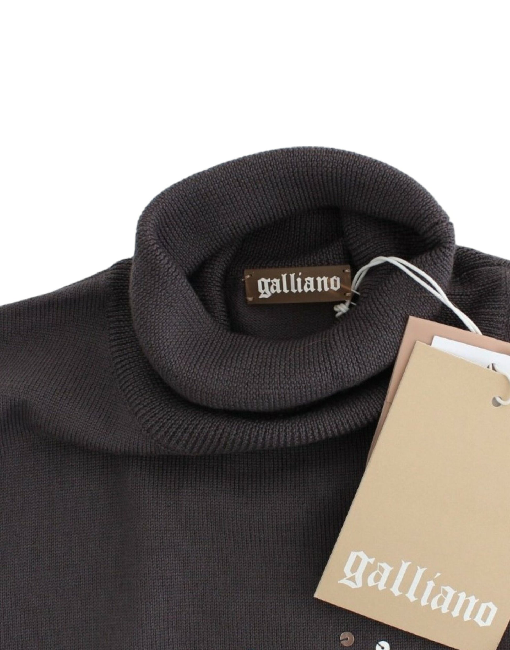 Brown sweater on hanger with tag