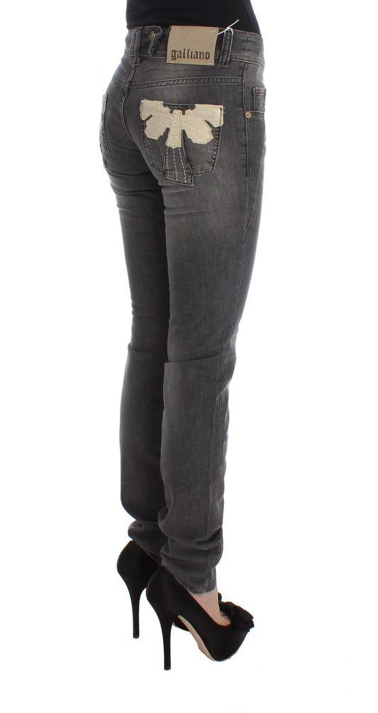 Pair of women's jeans with embroidery on back pocket