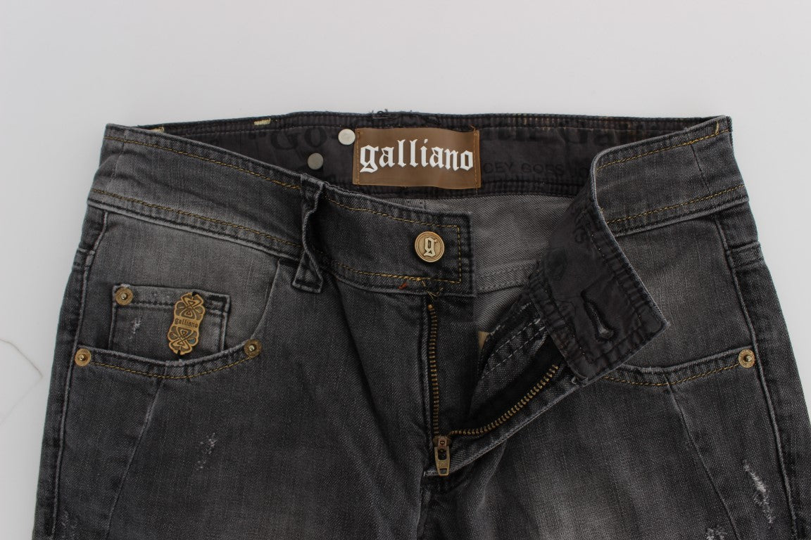 Pair of blue jeans with brand label on waistband