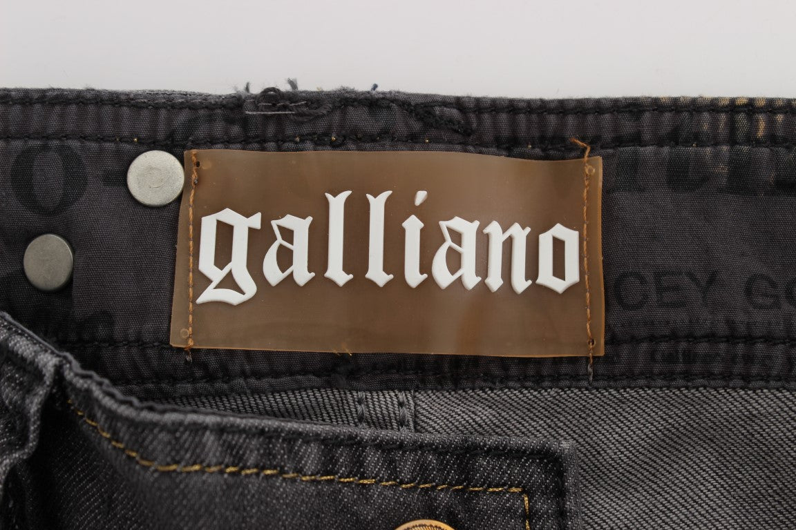 Pair of jeans with brand name tag on waistband