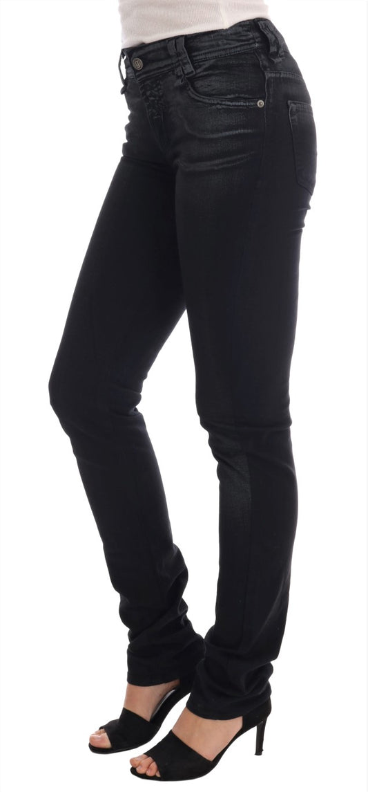 Pair of black skinny jeans on a model