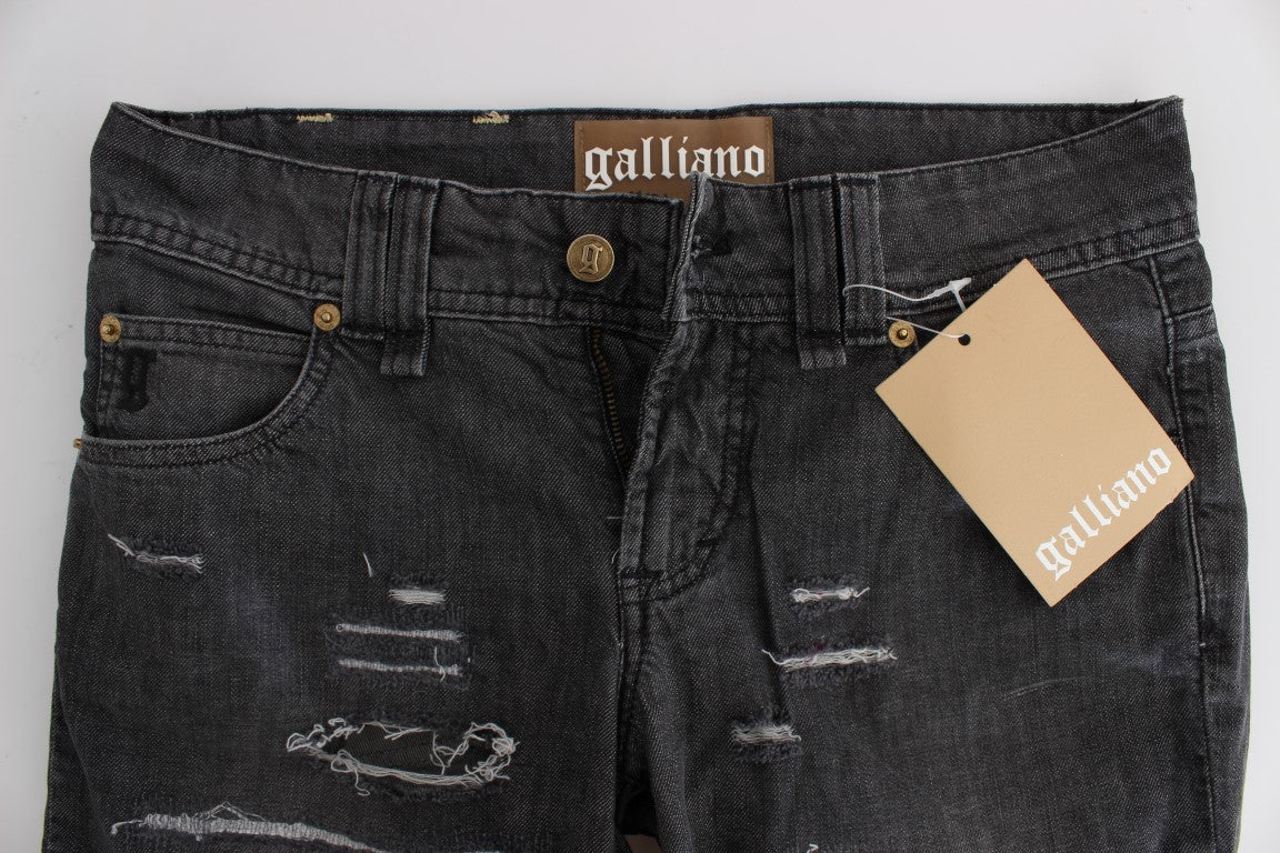 Pair of distressed denim shorts with tag