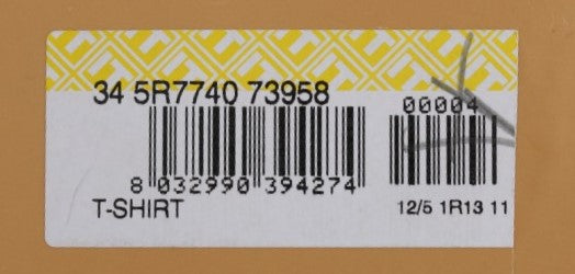 Yellow label on shirt package