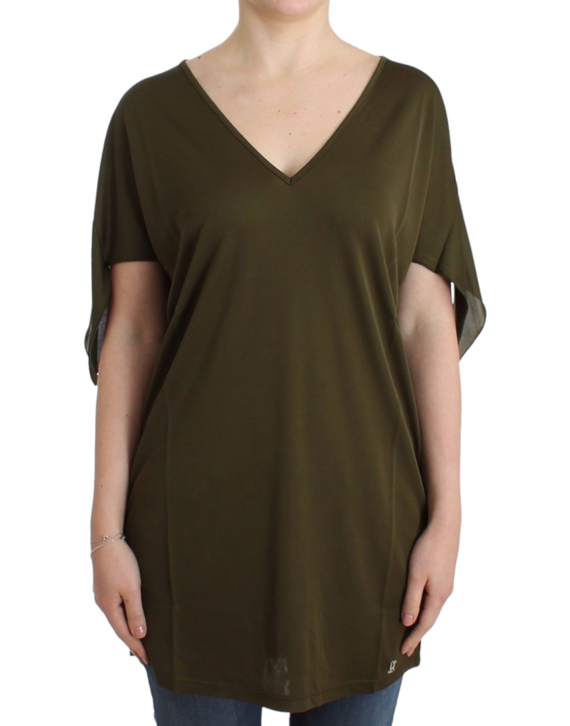 Long sleeve maternity dress in olive green