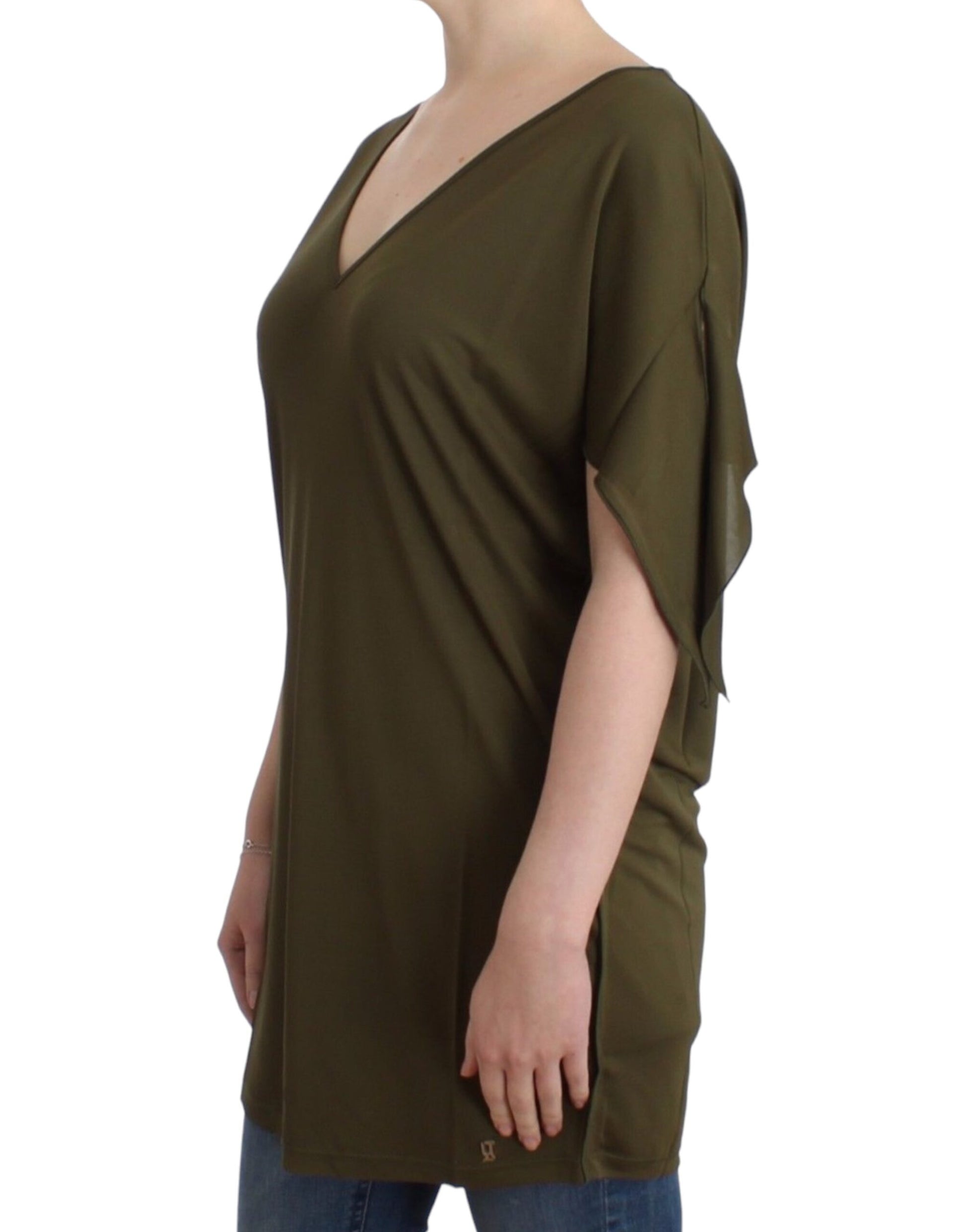Long sleeve olive green turtleneck top