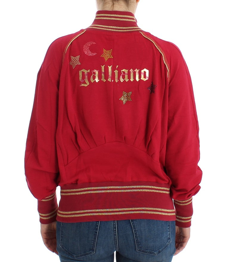 Red jacket with gold lettering on back
