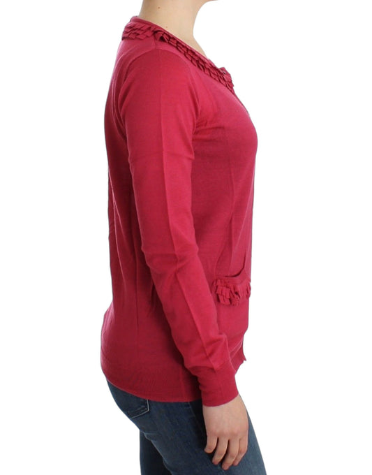 Long sleeve red sweater on woman