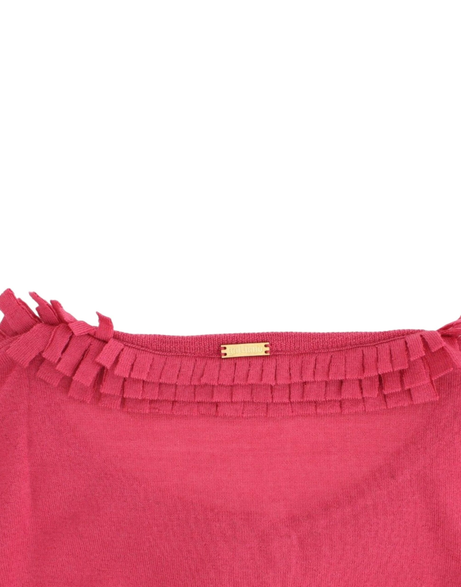 Red fringe skirt with ruffles on hem