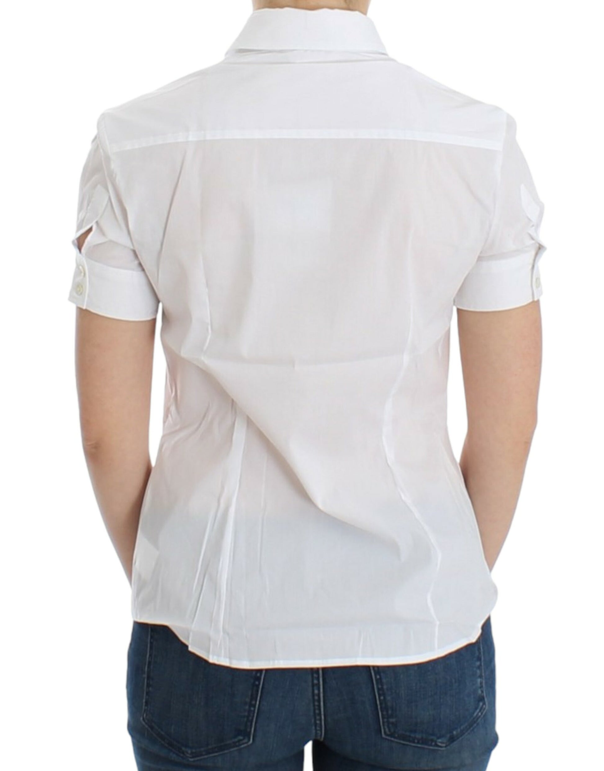 White shirt with rolled up sleeves