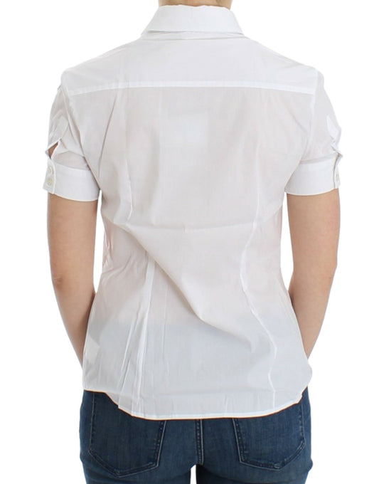 White shirt with rolled up sleeves