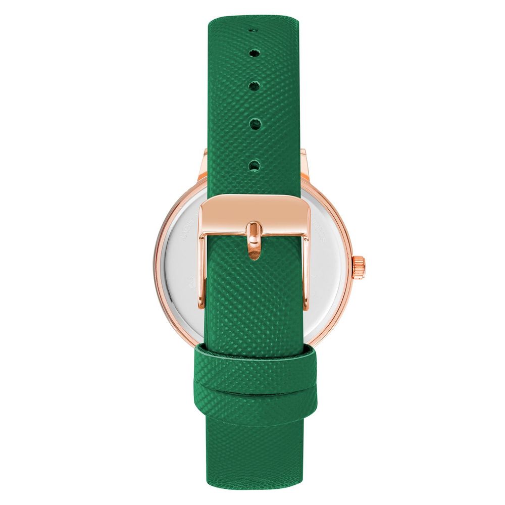 Green and pink watch with plastic strap
