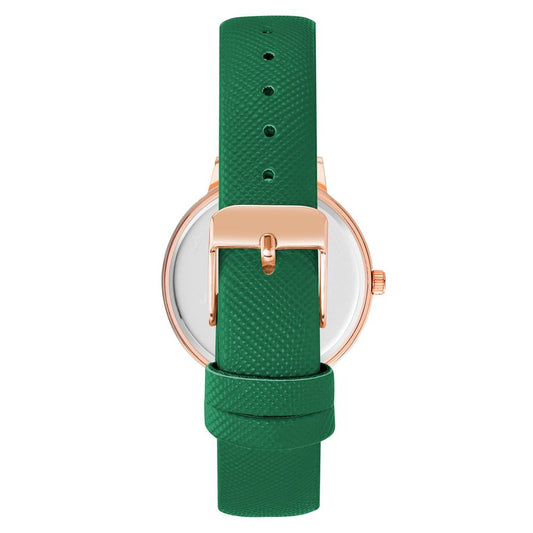 Green and pink watch with plastic strap