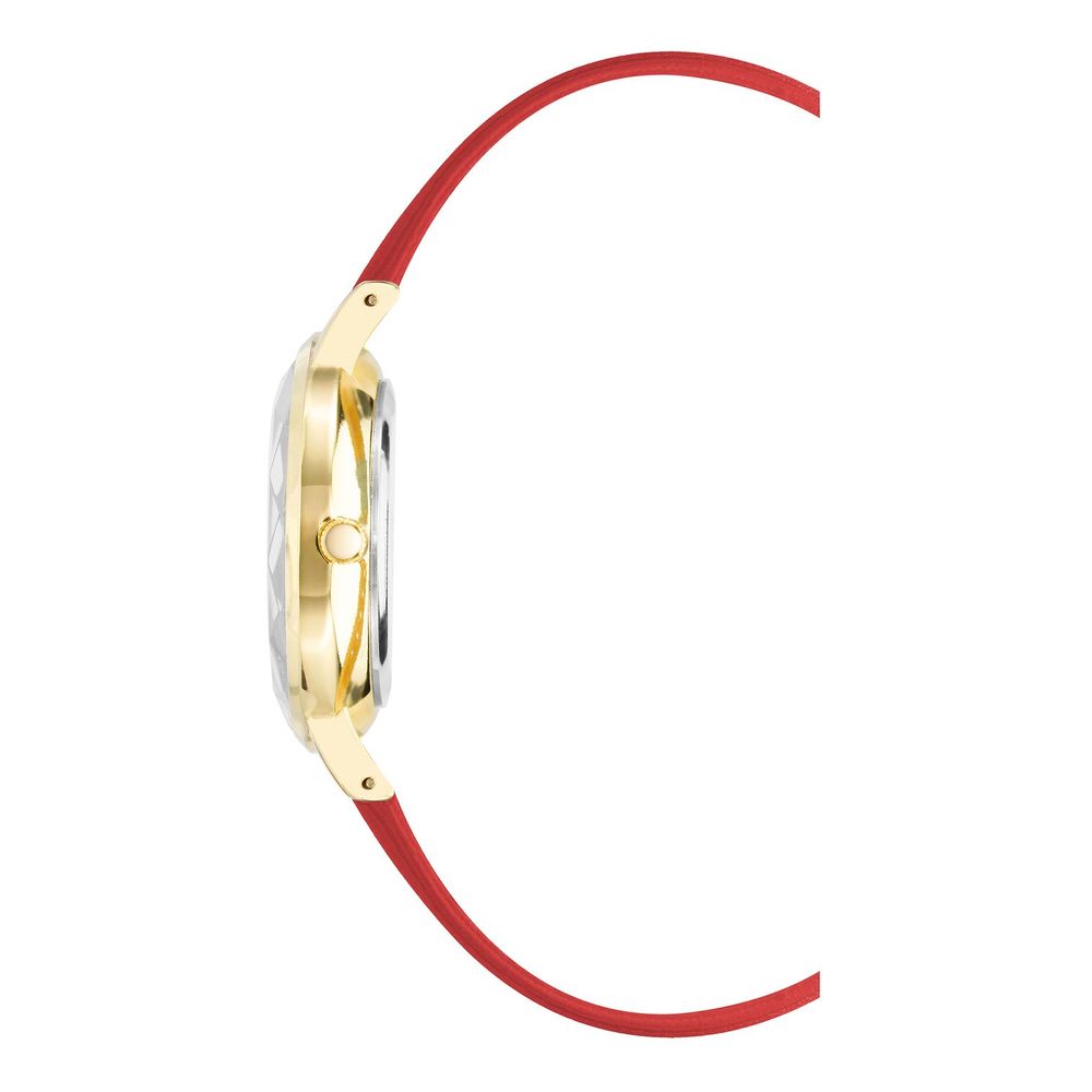 Red and gold watch with red band