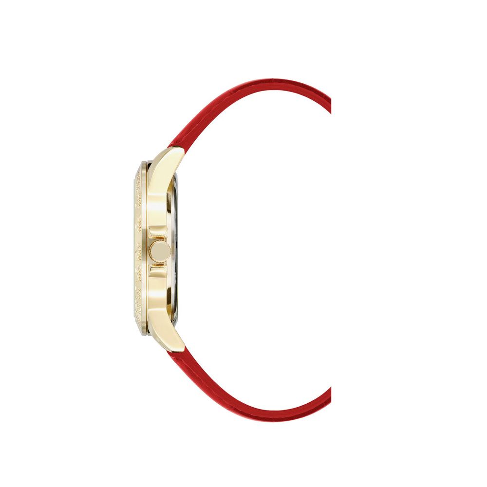 Red watch with gold band