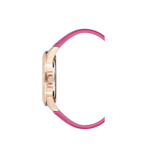 Pink and gold watch with pink band