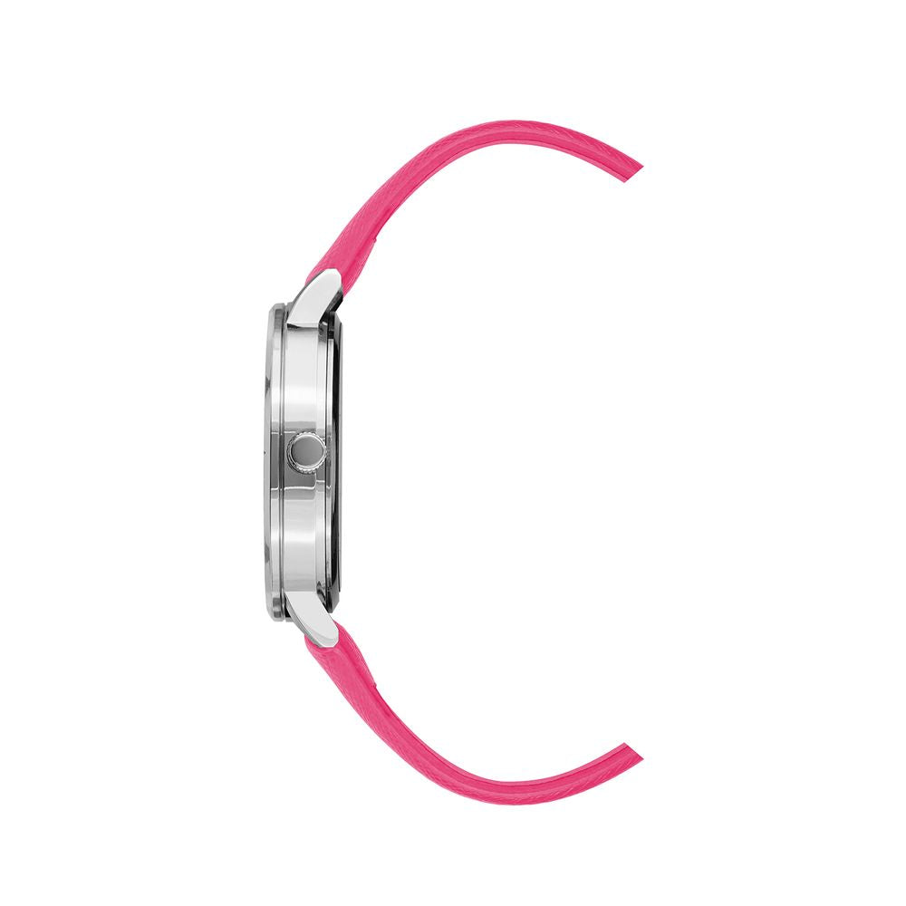 Pink watch with silver band