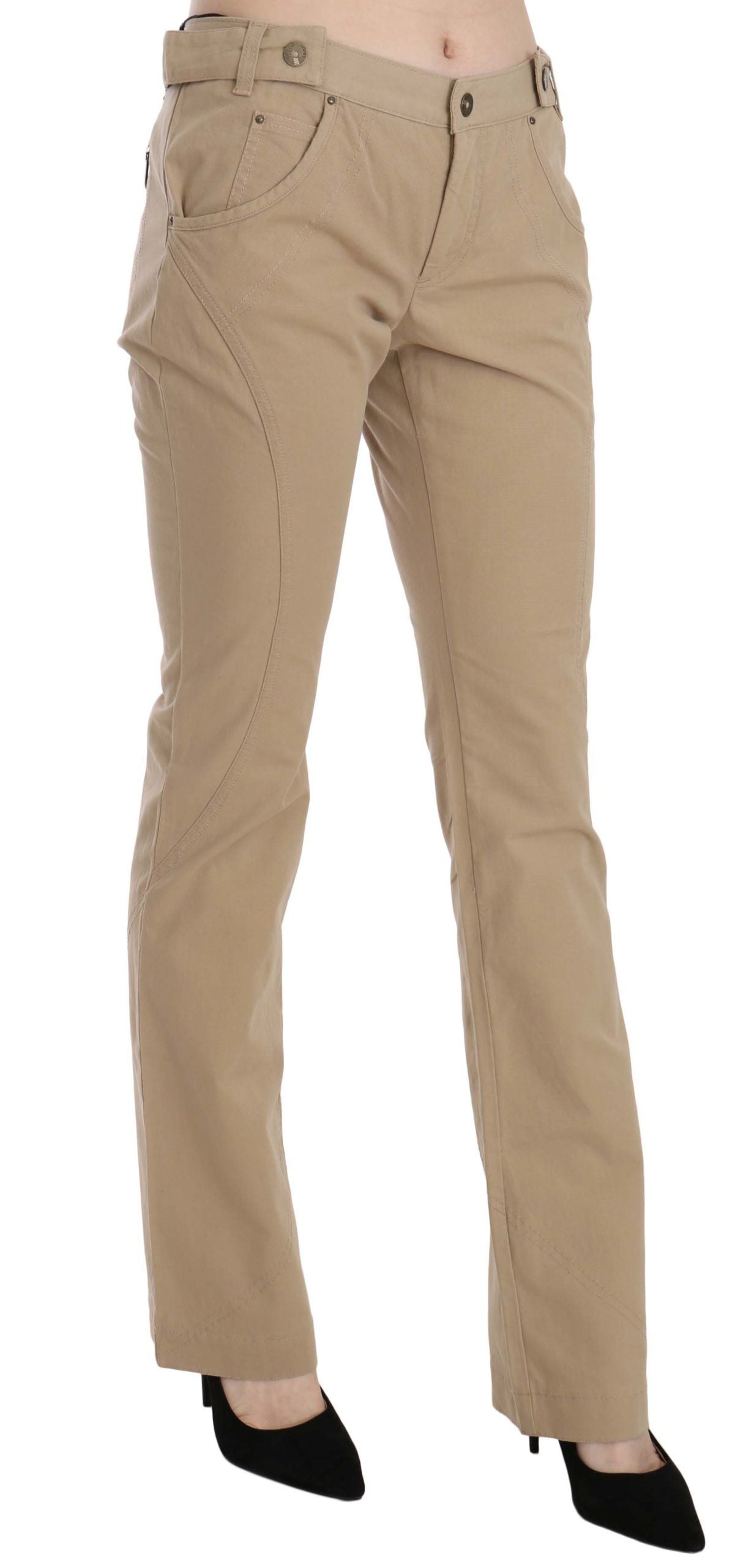 Tan cargo pants with pockets on sides