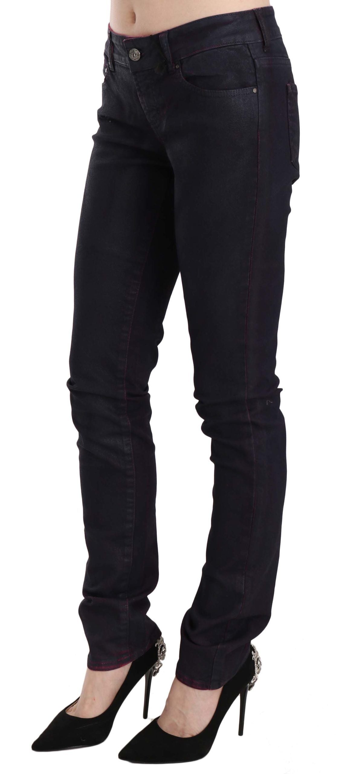 Pair of dark blue jeans on a model
