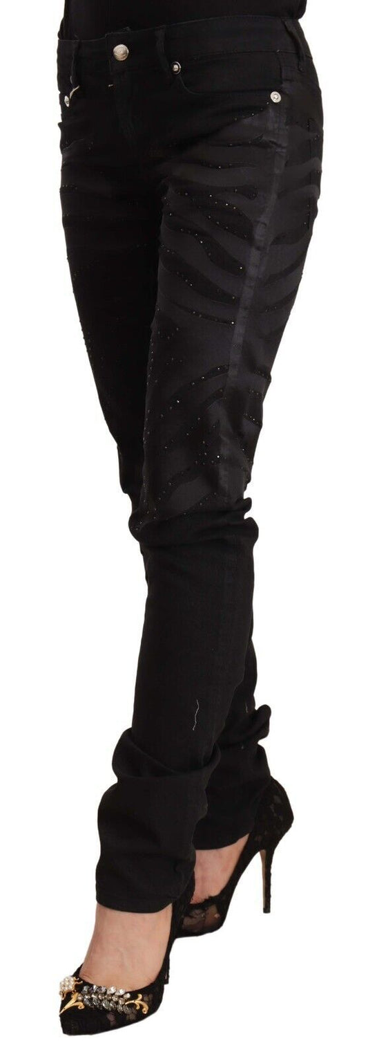 Black pants with high waist and slit on side