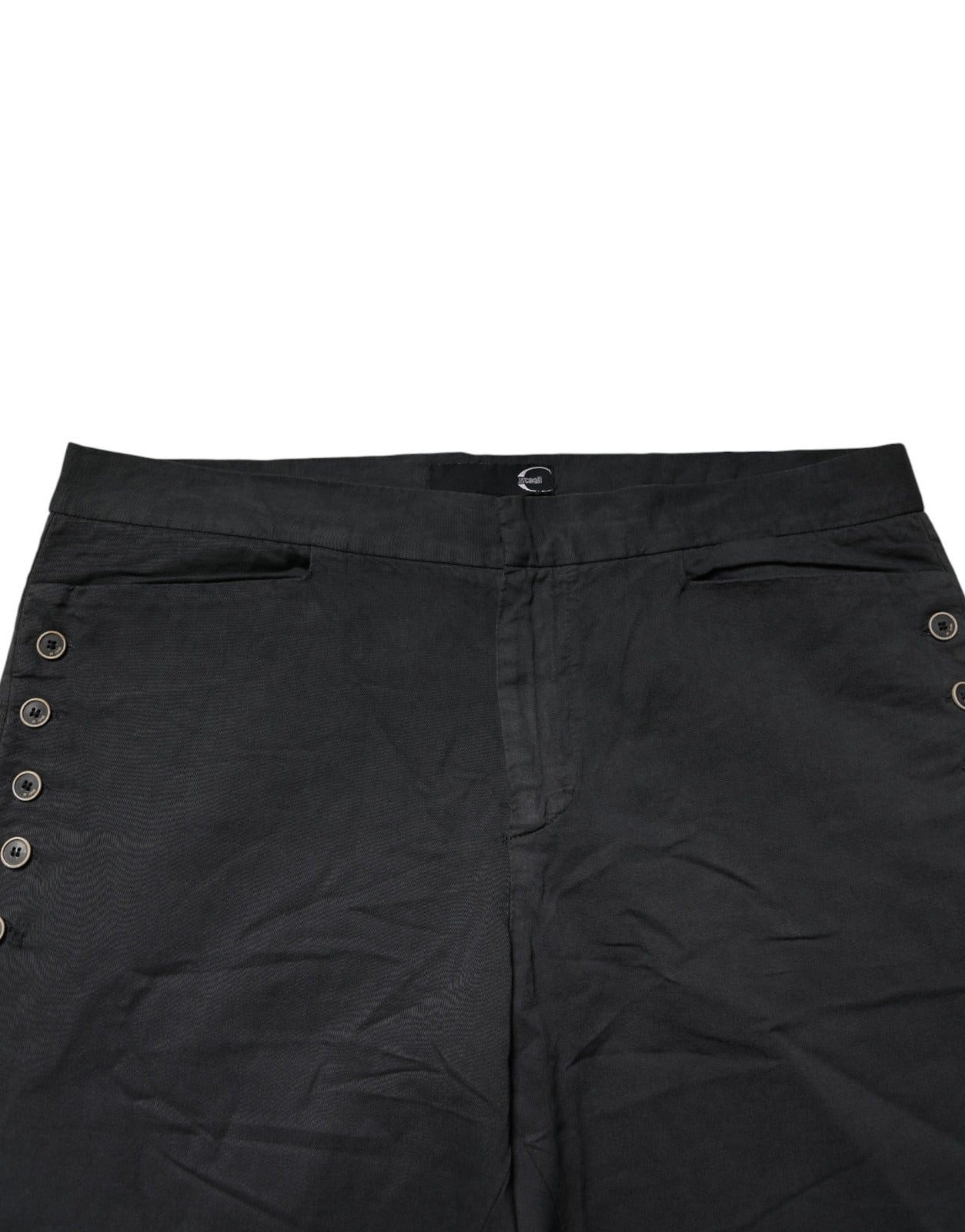 Pair of black pants with buttons on sides