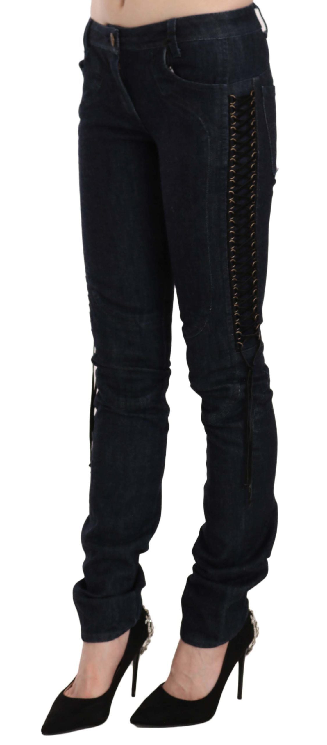 Pair of women's jeans with zipper details on legs