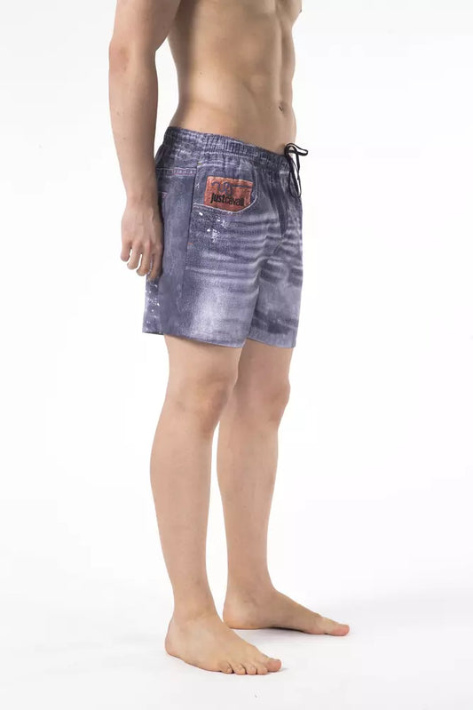 Pair of denim shorts on a mannequin