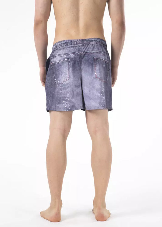 Man wearing denim shorts
