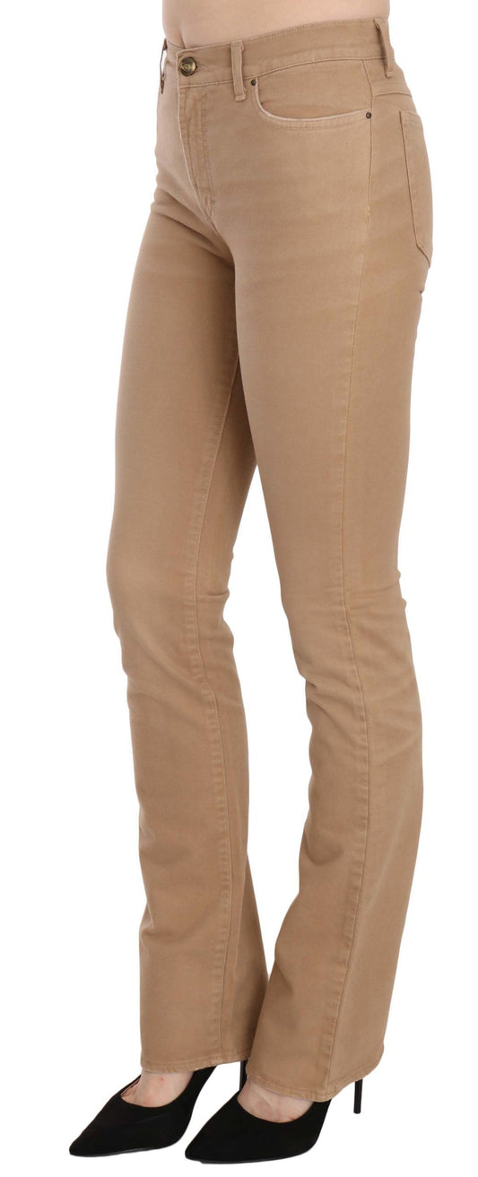 Pair of women's jeans in a light brown color