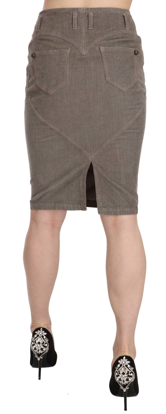 Woman wearing a short skirt and high heels