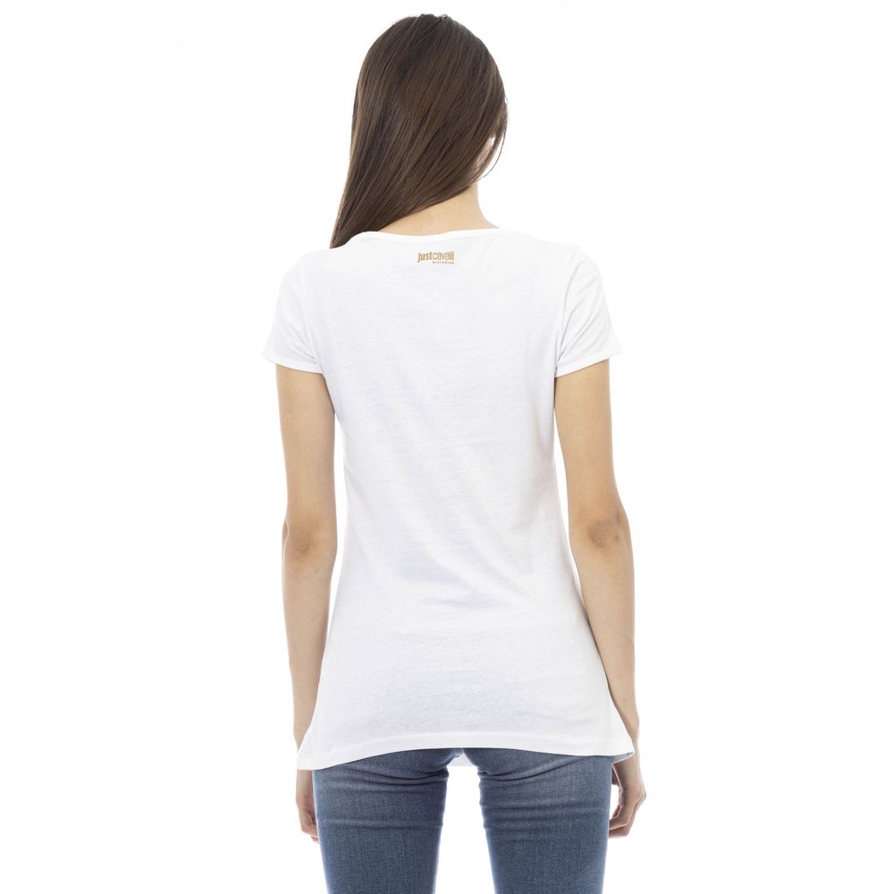 White short sleeve t-shirt on a woman's back