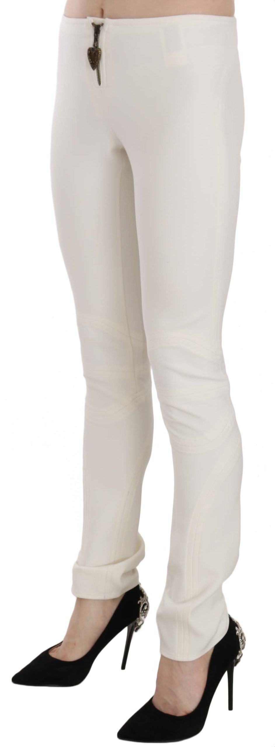Pair of white leggings on a model