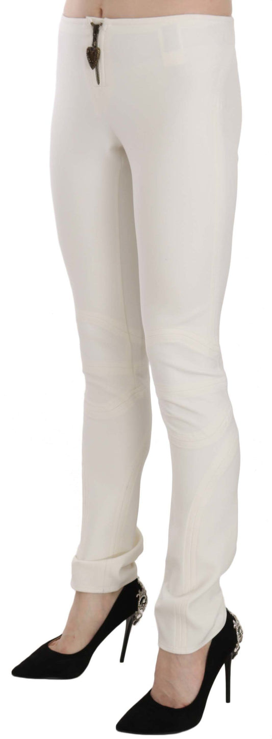 Pair of white leggings on a model