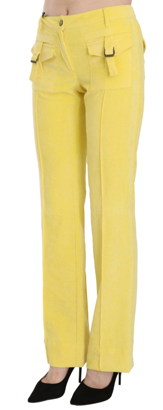 Yellow pants with pockets on a mannequin
