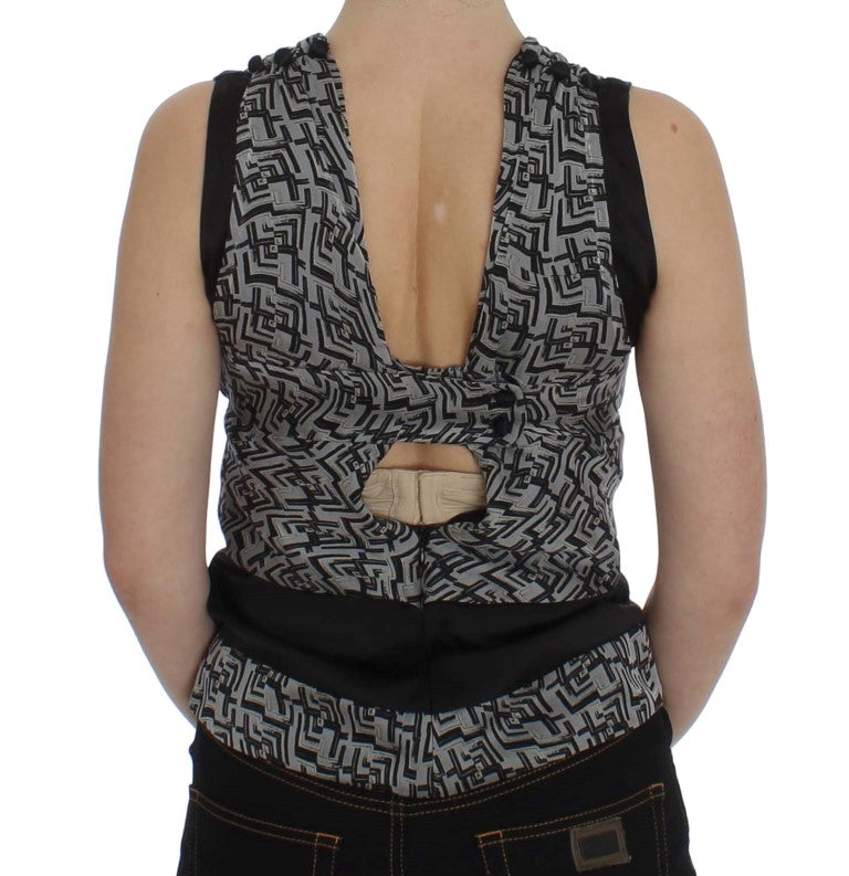 Black tank top with cutouts on back