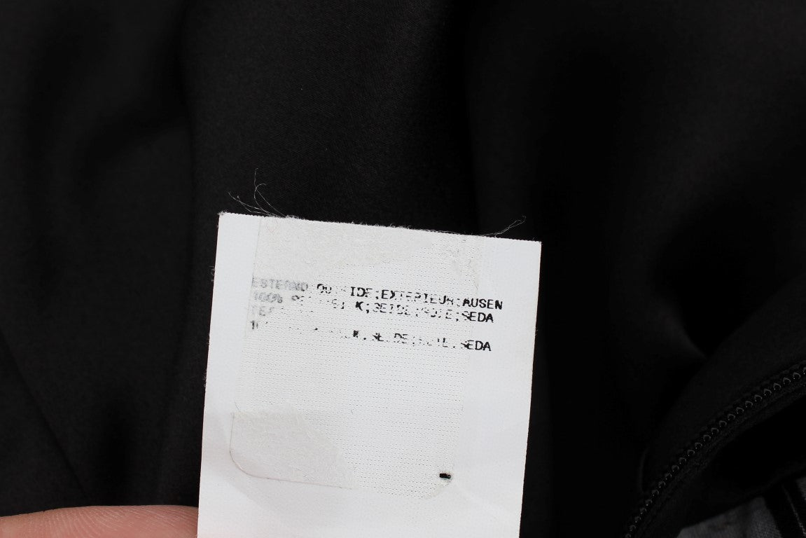 White tag on black jacket