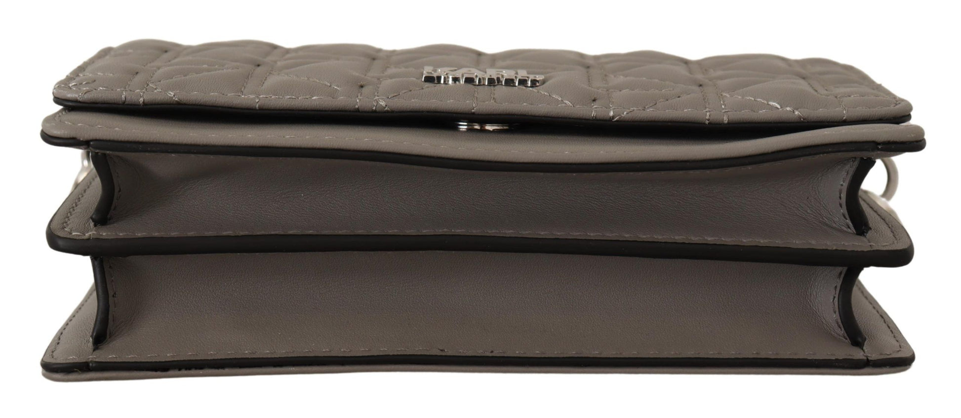 Black leather wallet with silver zipper