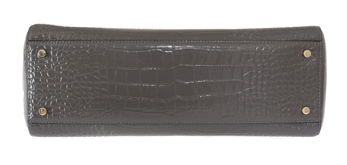Black crocodile skin wallet with gold studs