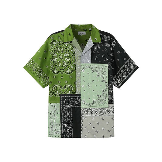 Green and black bandana shirt
