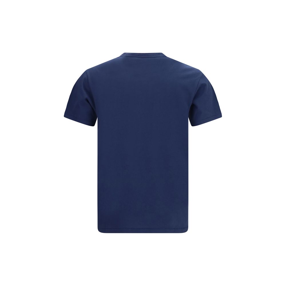A blue cotton t-shirt with short sleeves