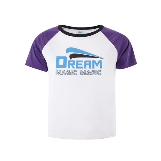 Purple and white baseball jersey with Dream Magic written on front