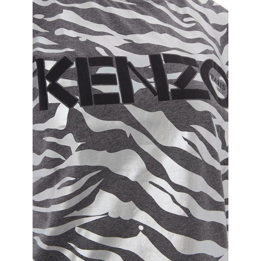 Zebra print shirt with white lettering on front
