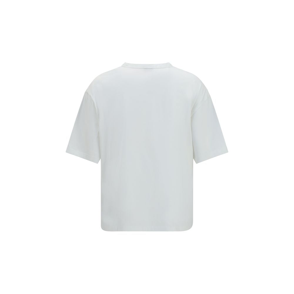 A white cotton t-shirt with short sleeves