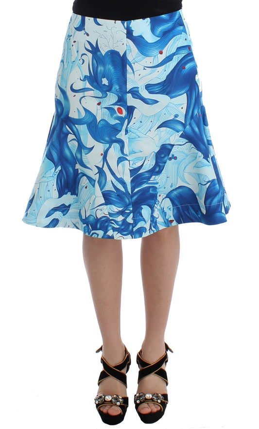 Skirt with blue abstract design