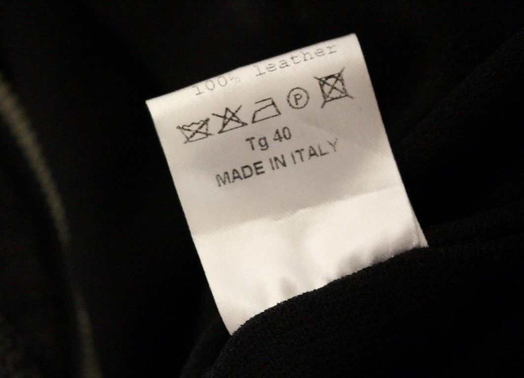 White tag on black fabric