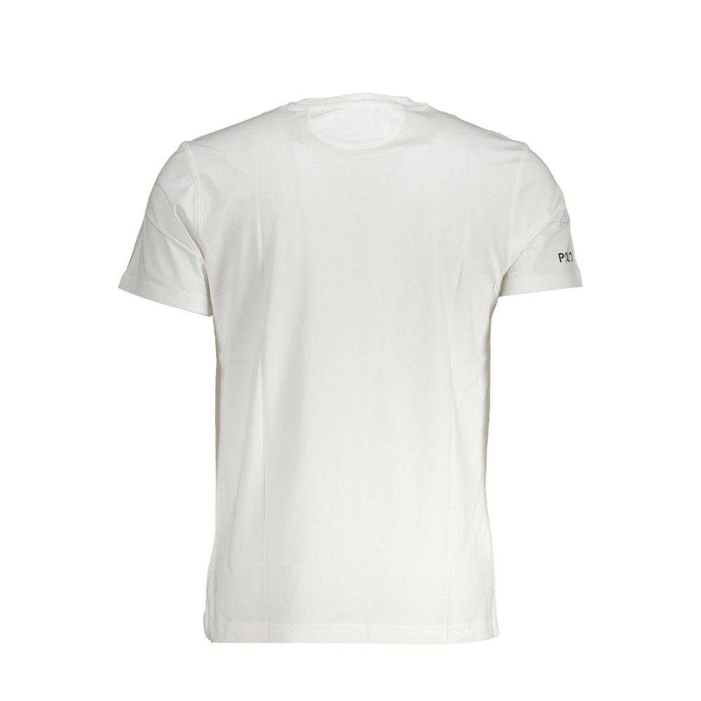 White cotton men's t-shirt with short sleeves