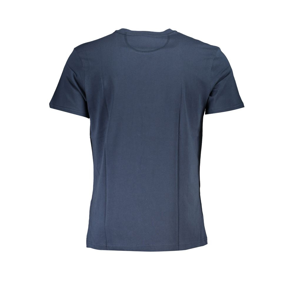 Navy blue short sleeve t-shirt on a mannequin
