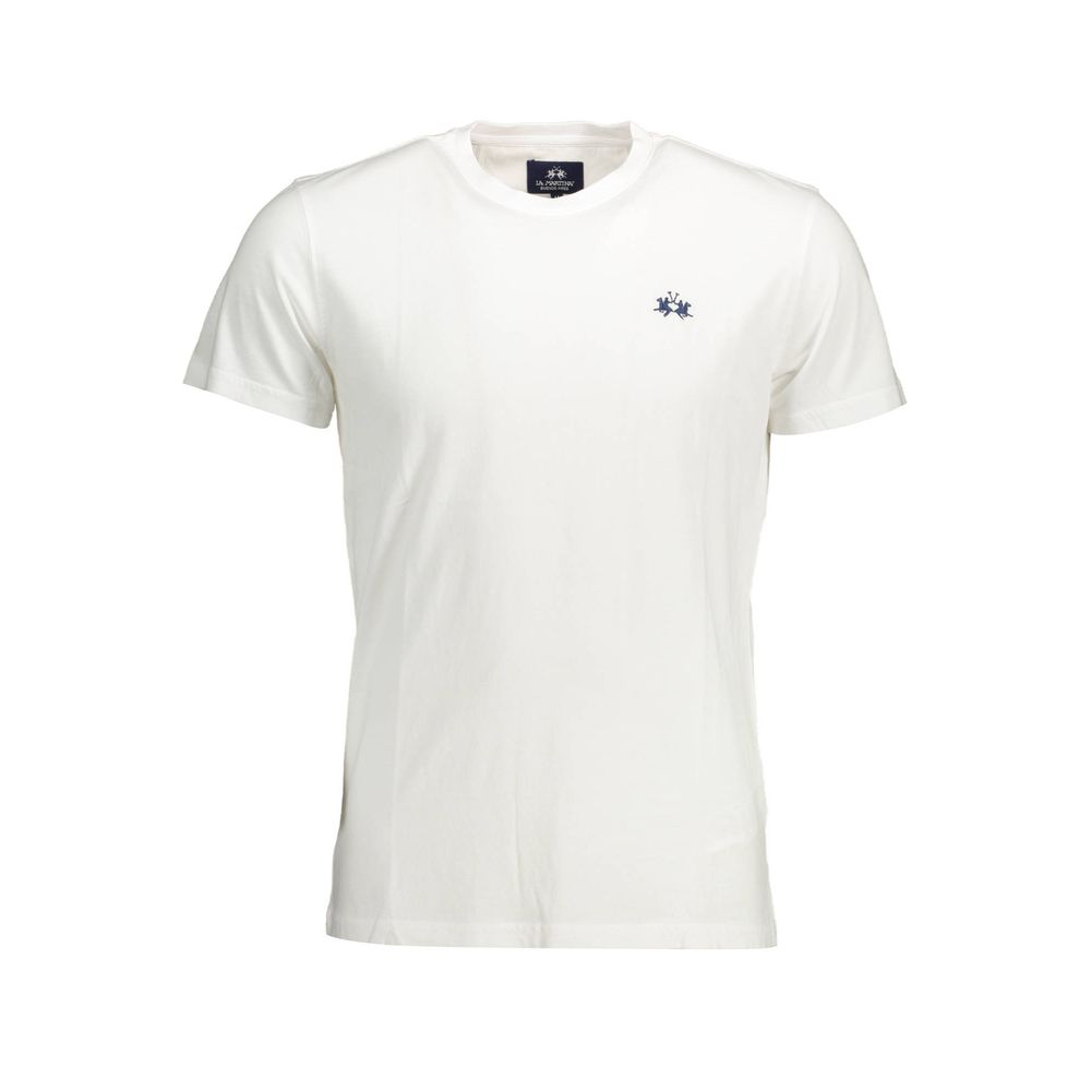 White short sleeve t-shirt on a hanger